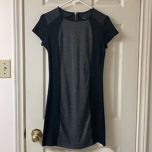 🌷3 for$25🌷George, US XS, Black & Grey Tweed Panel Cap Sleeved Bodycon Dress
